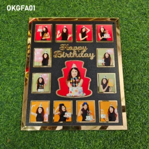 Blank Birthday Golden Acrylic Photo Frame 12x10Inch