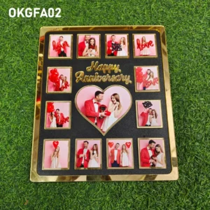 Blank Anniversary Golden Acrylic Photo Frame 12x10Inch