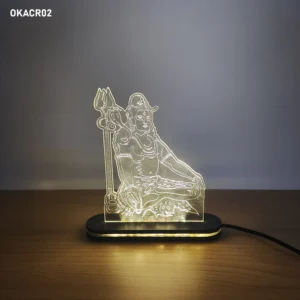 Blank Lord Shiva Meditation Acrylic LED Lamp 6 Inch