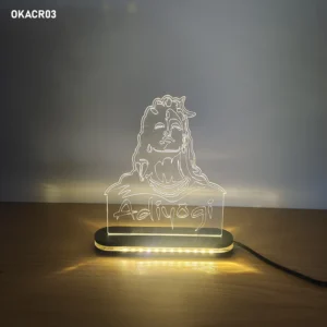 Blank Adiyogi Shiva Acrylic LED Lamp 6 Inch