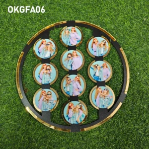 Blank Round Golden Acrylic Photo Frame 12x12Inch