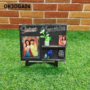 Blank 3D Golden Acrylic Sweet Memories Theme Table Top Frame 6 Inch