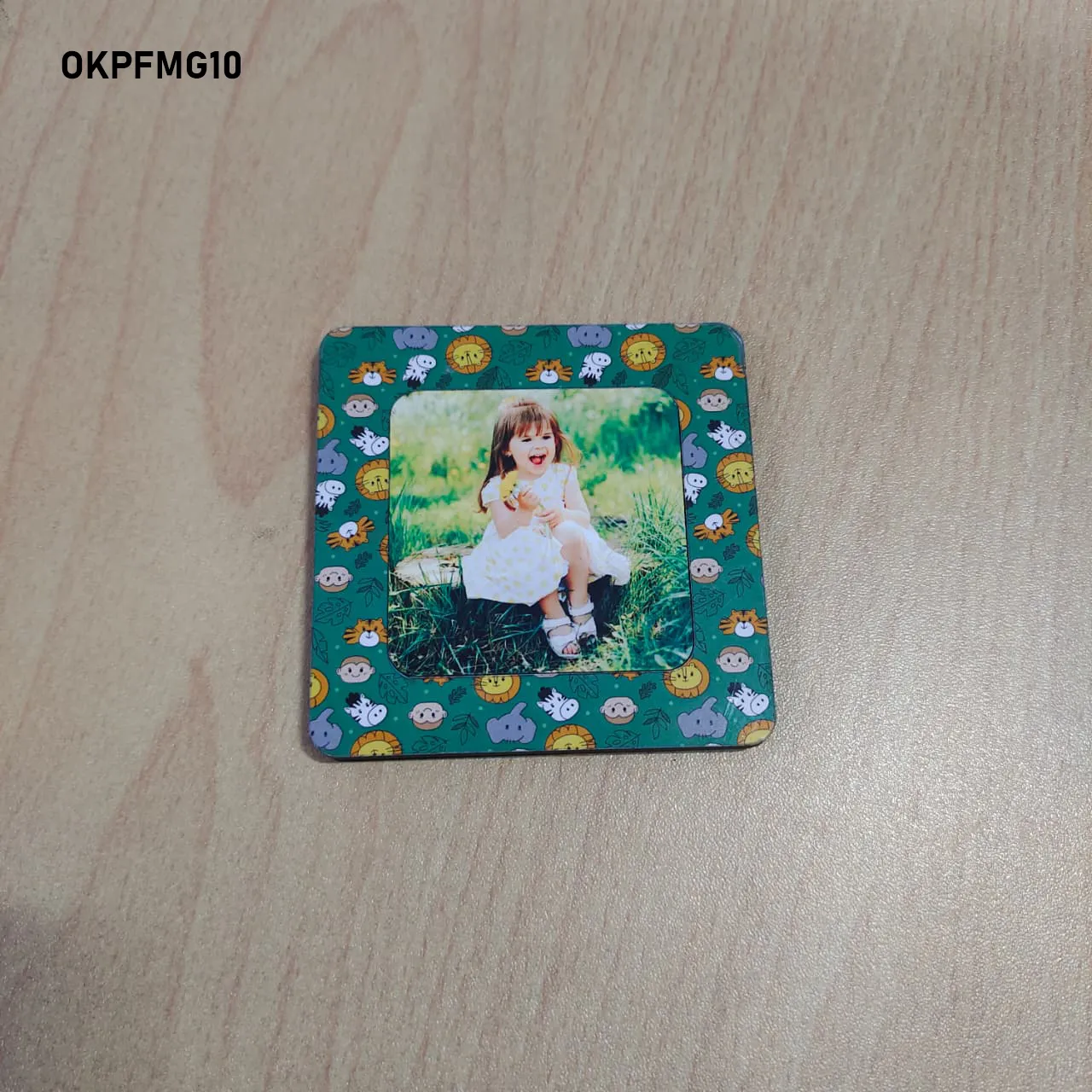 Blank Jungle Animal Pattern Square Printed Fridge Magnet 6in