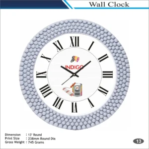 Customizable Grey Round Shape Paint Theme Wall Clock MOQ (100 Pcs)