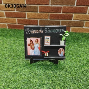 Blank 3D Golden Acrylic Friends Forever Theme Table Top Frame 6 Inch