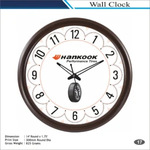 Customizable Brown Round Shape Tyre Theme Wall Clock MOQ (100 Pcs)