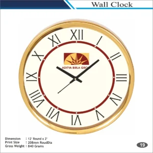 Customizable Gold Round Shape Roman Number Wall Clock MOQ (100 Pcs)