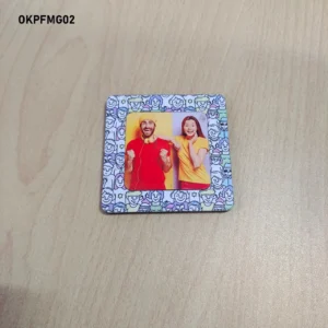 Blank Cartoon Faces Pattern Square Printed Fridge Magnet 3in