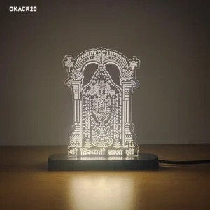 Shri Tirupati Balaji Acrylic LED Table Top 6in