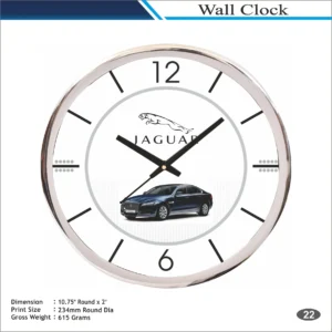 Customizable Round Shape Silver Finish Wall Clock MOQ 100 Pcs