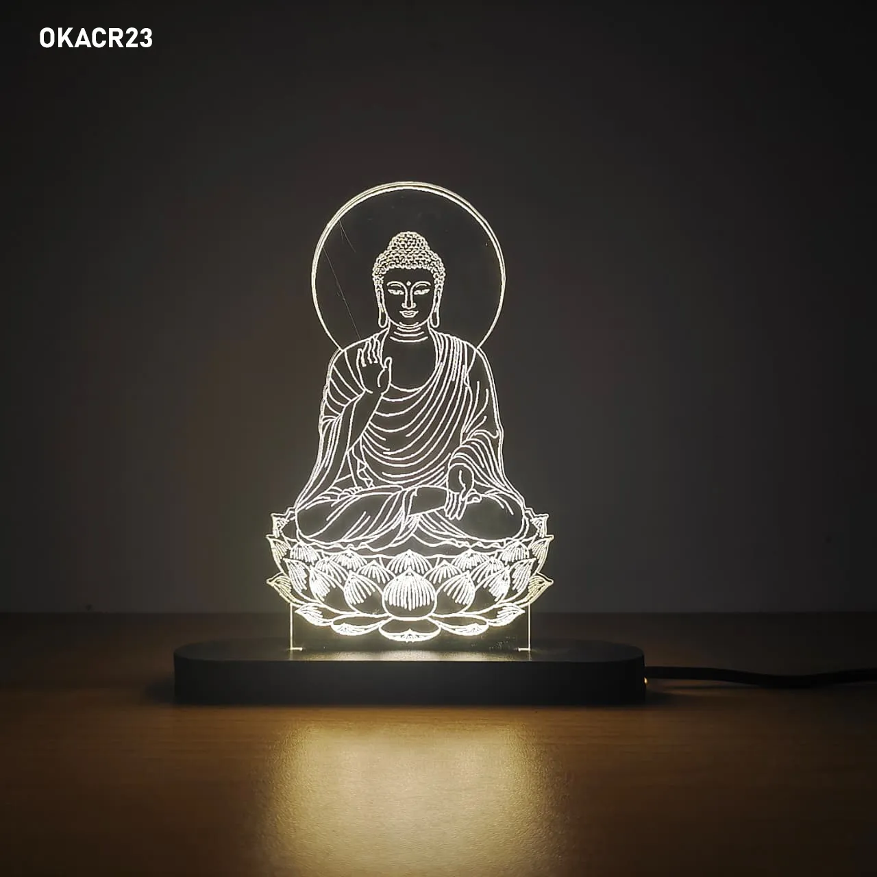 Gautam Buddha Acrylic LED Table Top 6in