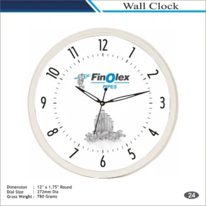 Customizable Round Shape Classic White Printed Wall Clock MOQ 100 Pcs