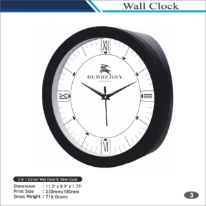 Customizable Black Round Shape Classic Wall Clock MOQ 100 Pcs