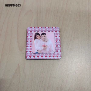 Blank Love Heart Pattern Square Printed Fridge Magnet 3in