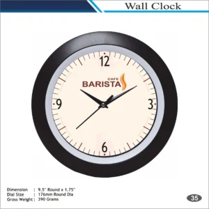 Customizable Round Shape Black Classic Wall Clock MOQ 100 Pcs