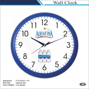 Customizable Round Shape Blue Frame Bold Numeric Wall Clock MOQ 100 Pcs