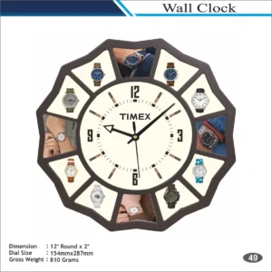Customizable Round Shape Watch Theme Wall Clock MOQ 100 Pcs (Brown Color)