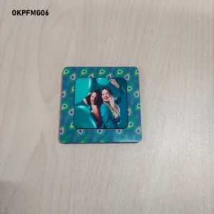 Blank Peacock Feather Pattern Square Printed Fridge Magnet 6in