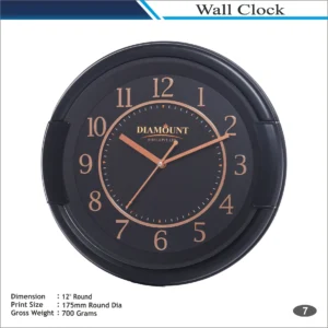 Customizable Premium Black Round Designer Wall Clock MOQ 100 Pcs