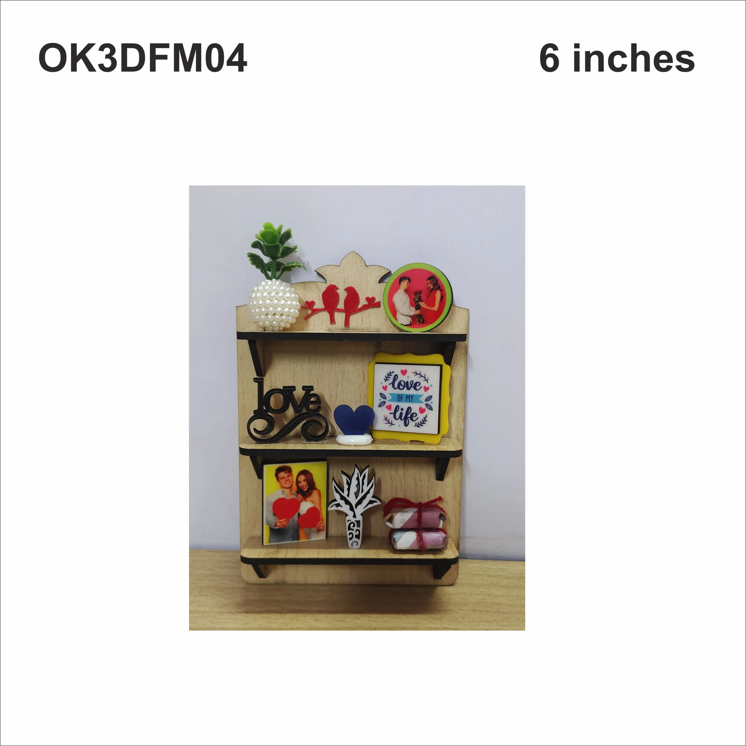 Blank Decorative Mini Photo Display Frame OK3DFM04 6in