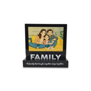 Blank Family Theme Acrylic Table Top Photo Frame 8 Inch
