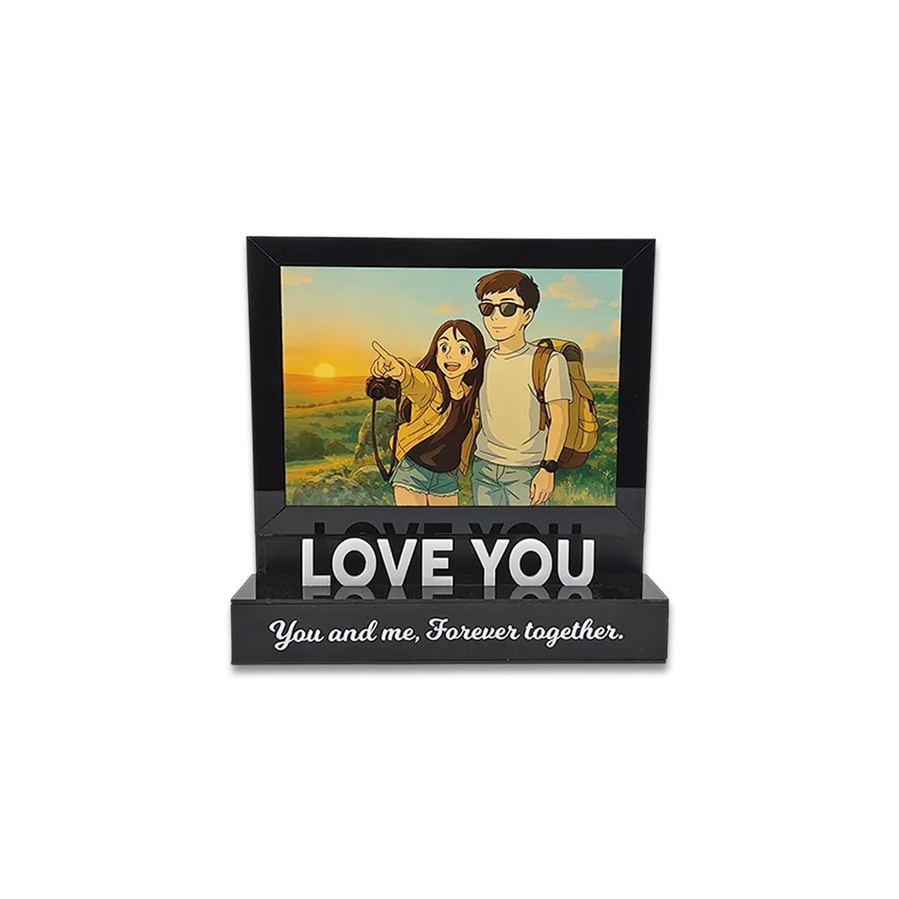Blank Love You Theme Acrylic Table Top Photo Frame 8 Inch