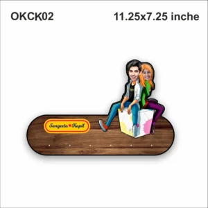 Blank Couple Gift Caricature Keyholder Name Plate OKCK02 11.25x7.25in