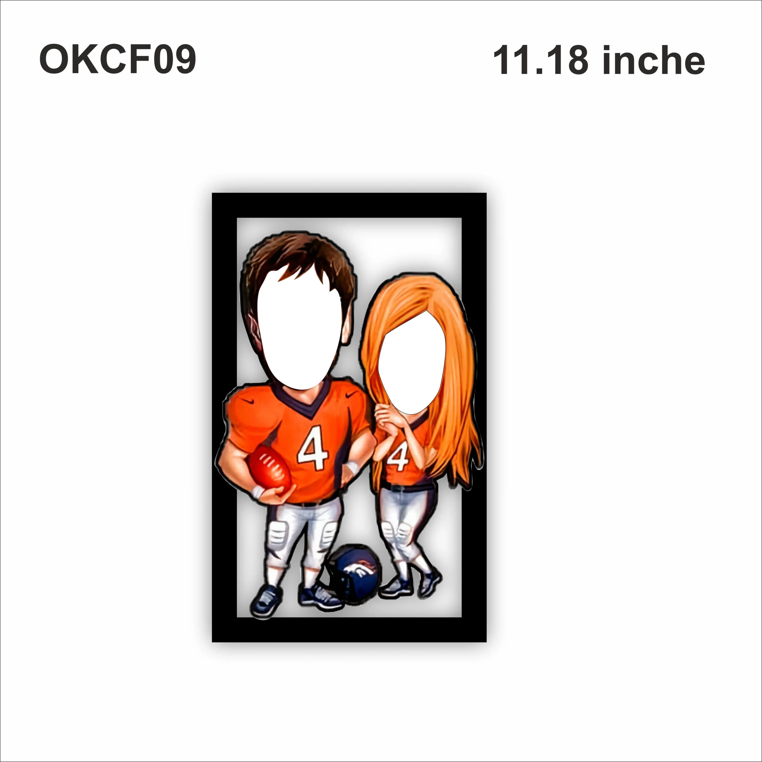Blank Couple Caricature Photo Frame OKCF09 11x18in