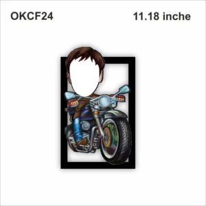 Blank Bike Rider Caricature Photo Frame OKCF24 11x18in