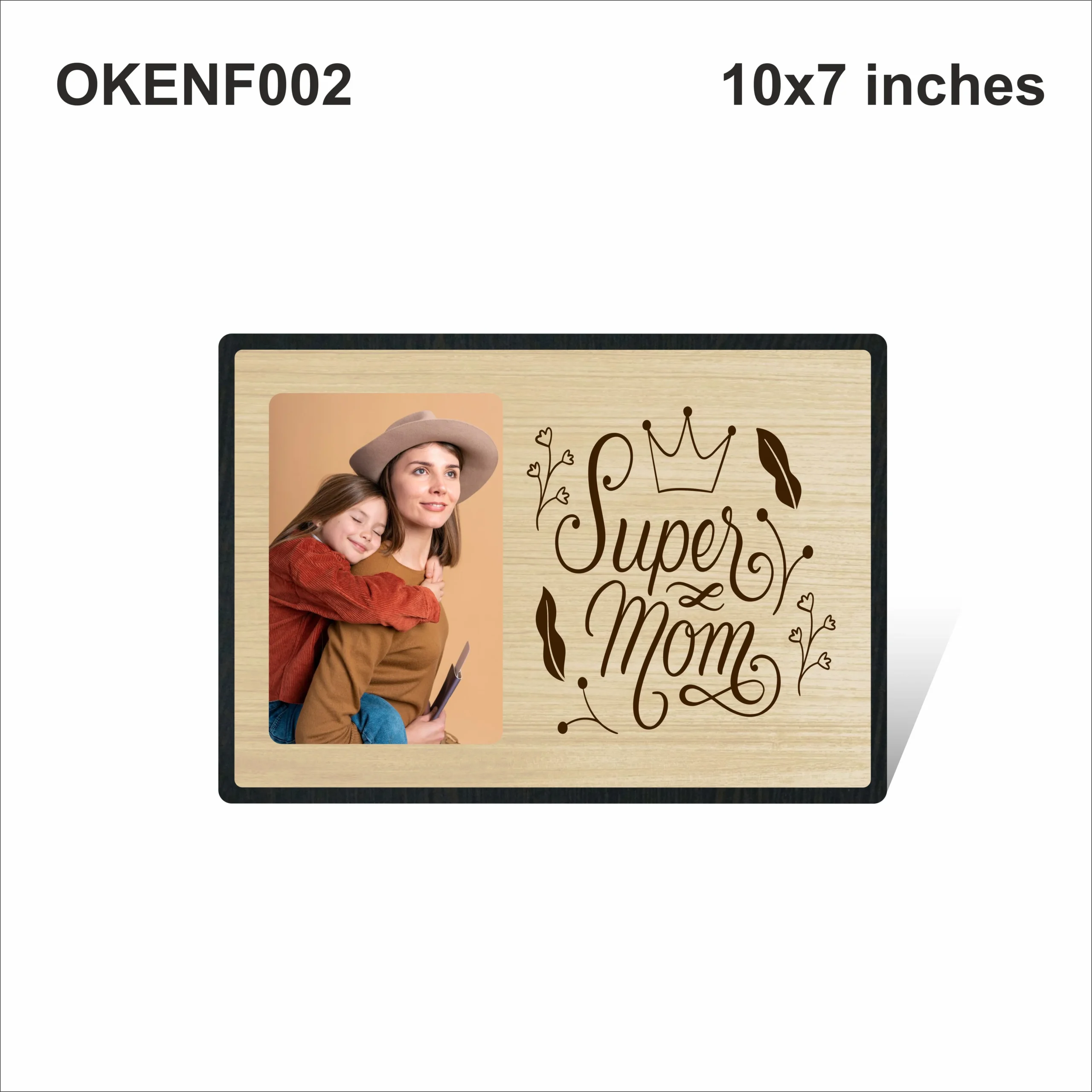 Blank Super Mom Photo Frame 10x7in