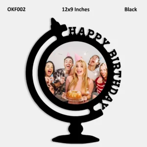 Blank Happy Birthday Globe Photo Frame 12x9 Inches