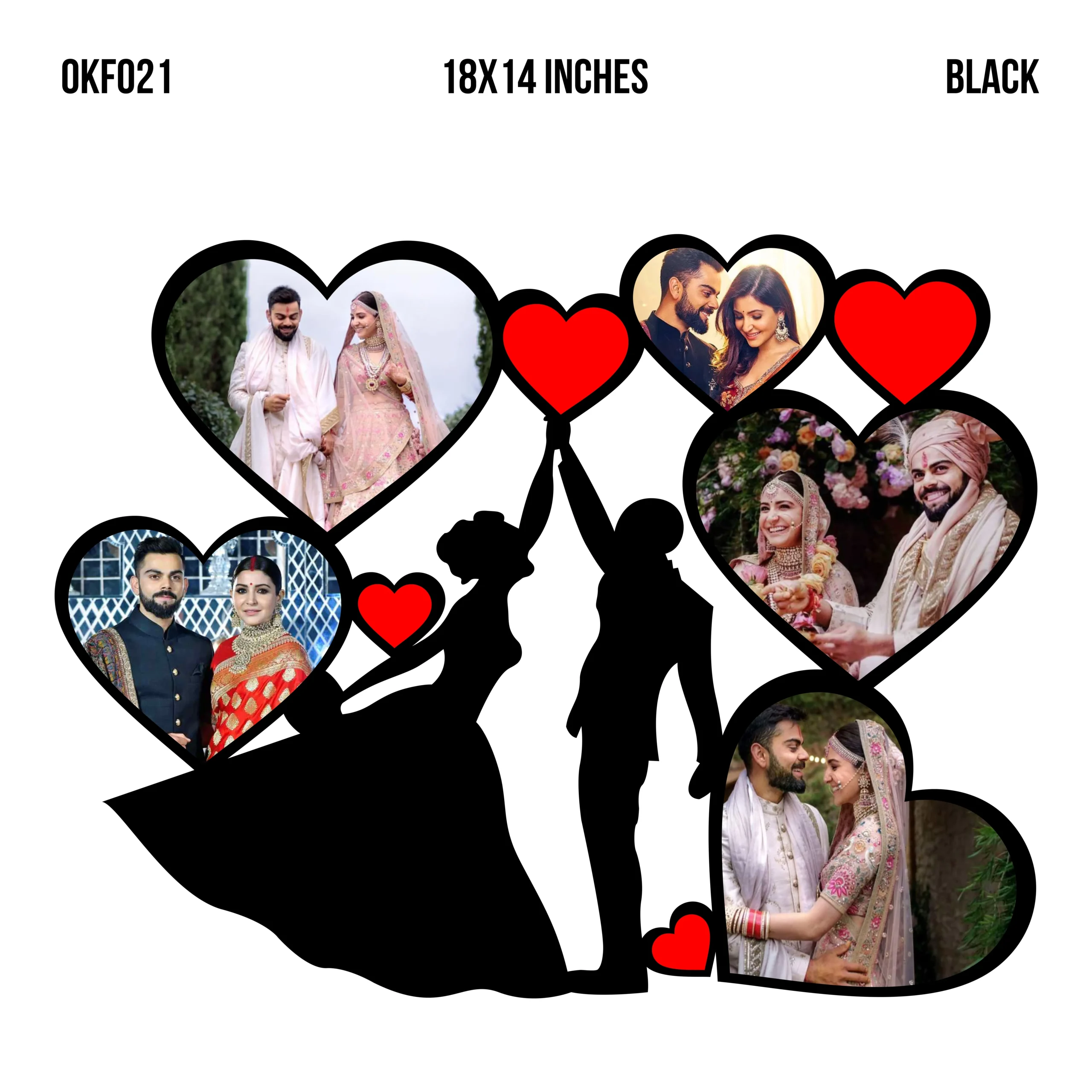 Blank Couple Heart Collage Photo Frame 18x14inches