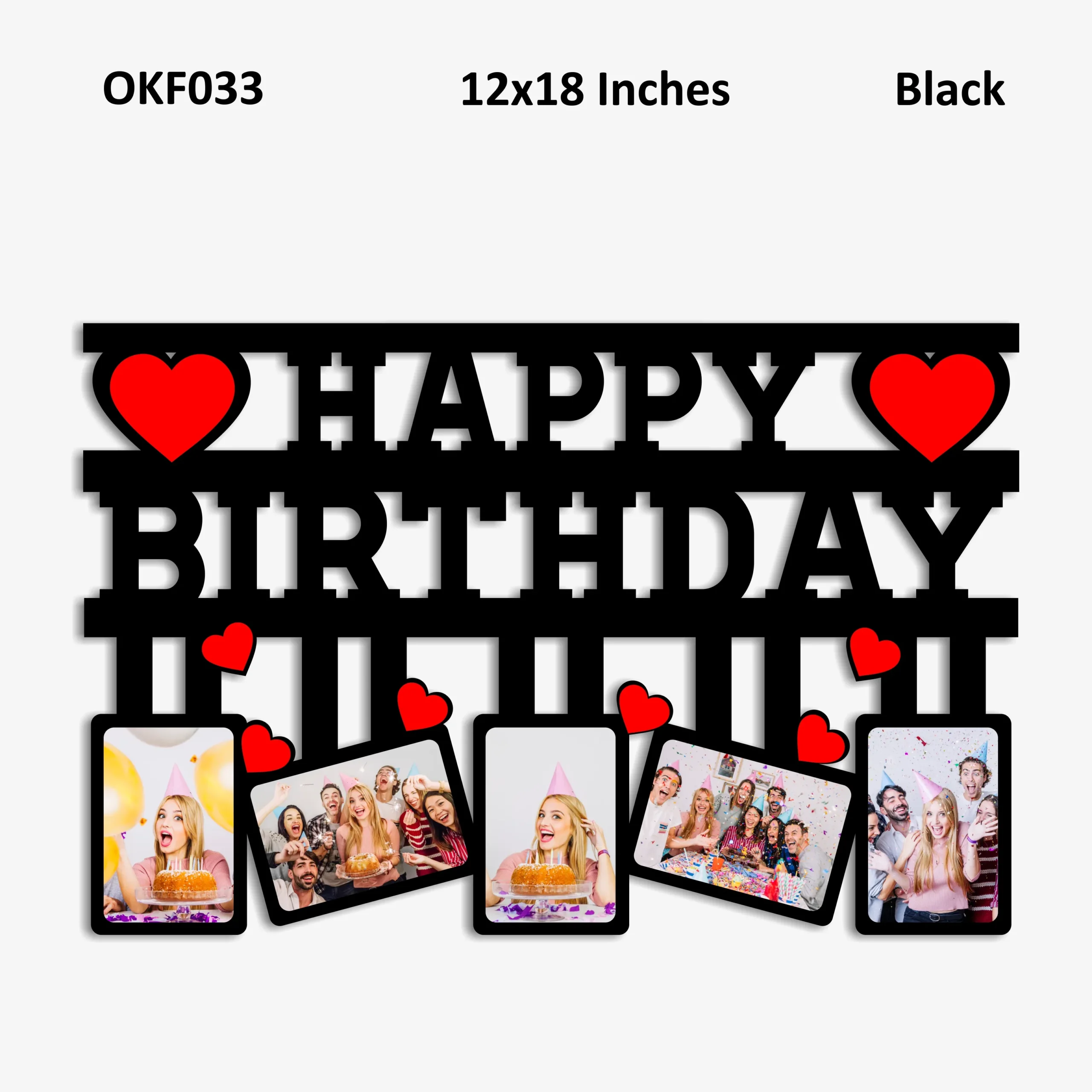Blank Happy Birthday Photo Frame 12x18in