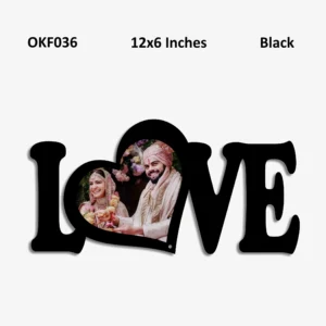 Blank Love Couple Photo Frame 12x6in