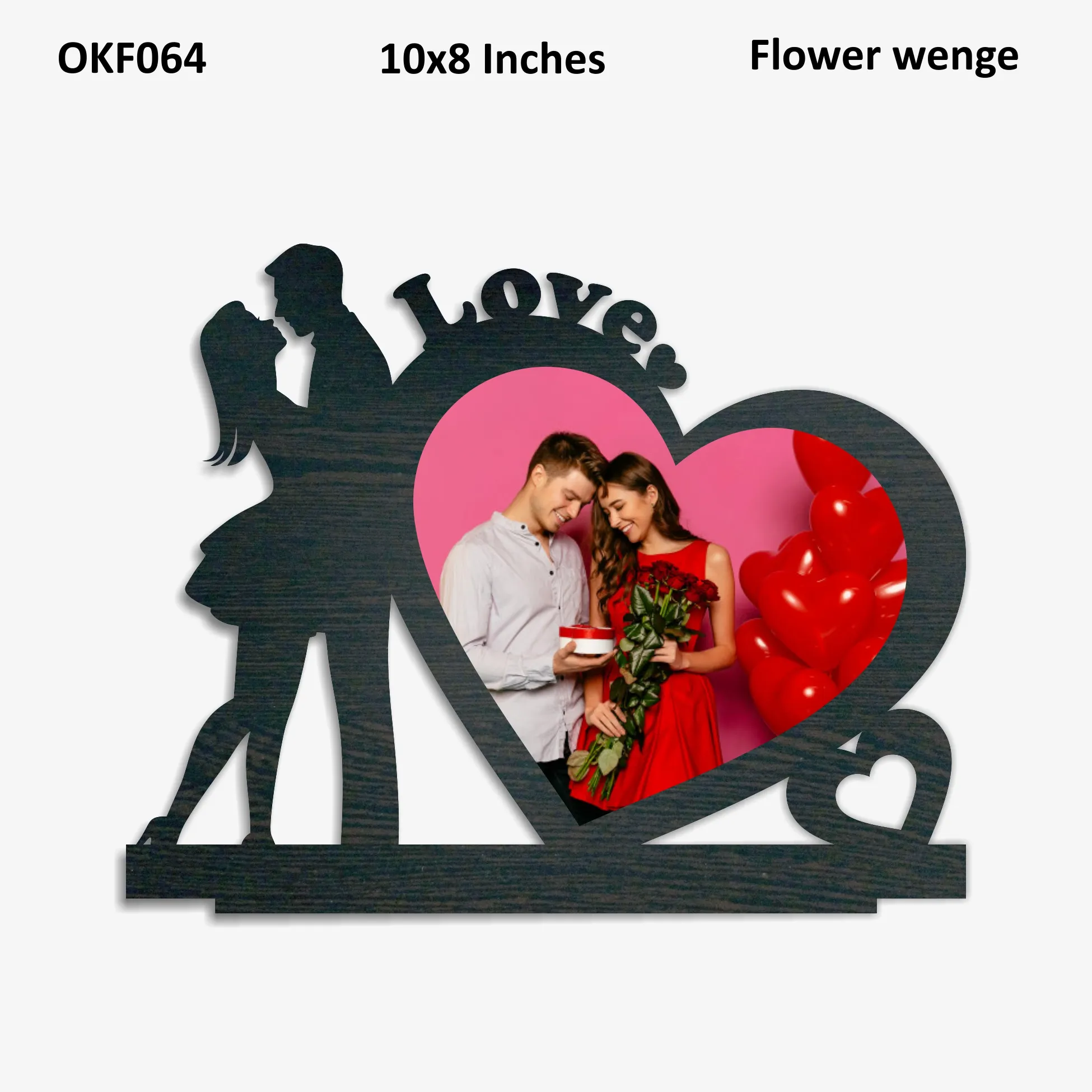 Blank Heart Love Couple Photo Frame 10x8in