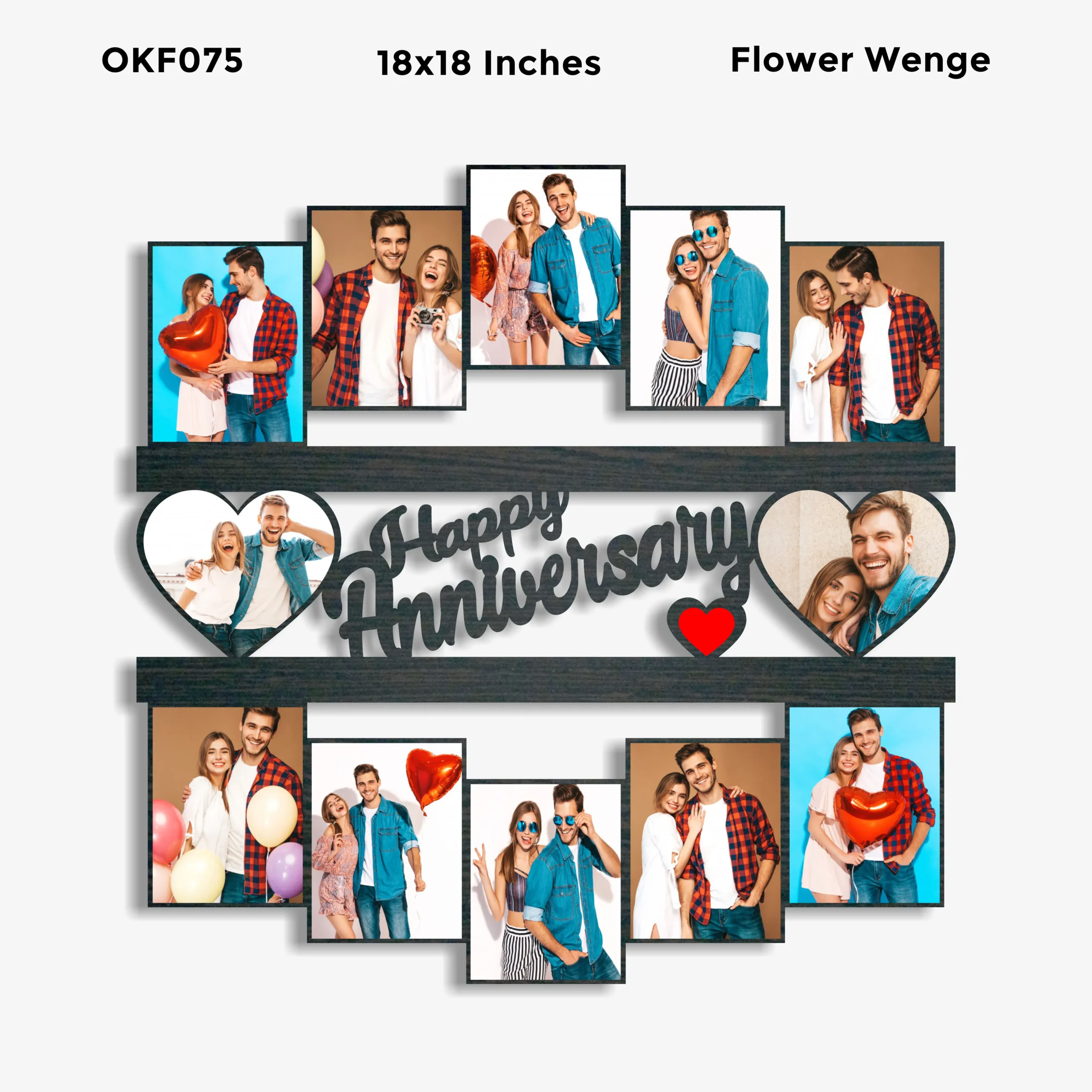 Blank Happy Anniversary Collage Photo Frame 18x18in