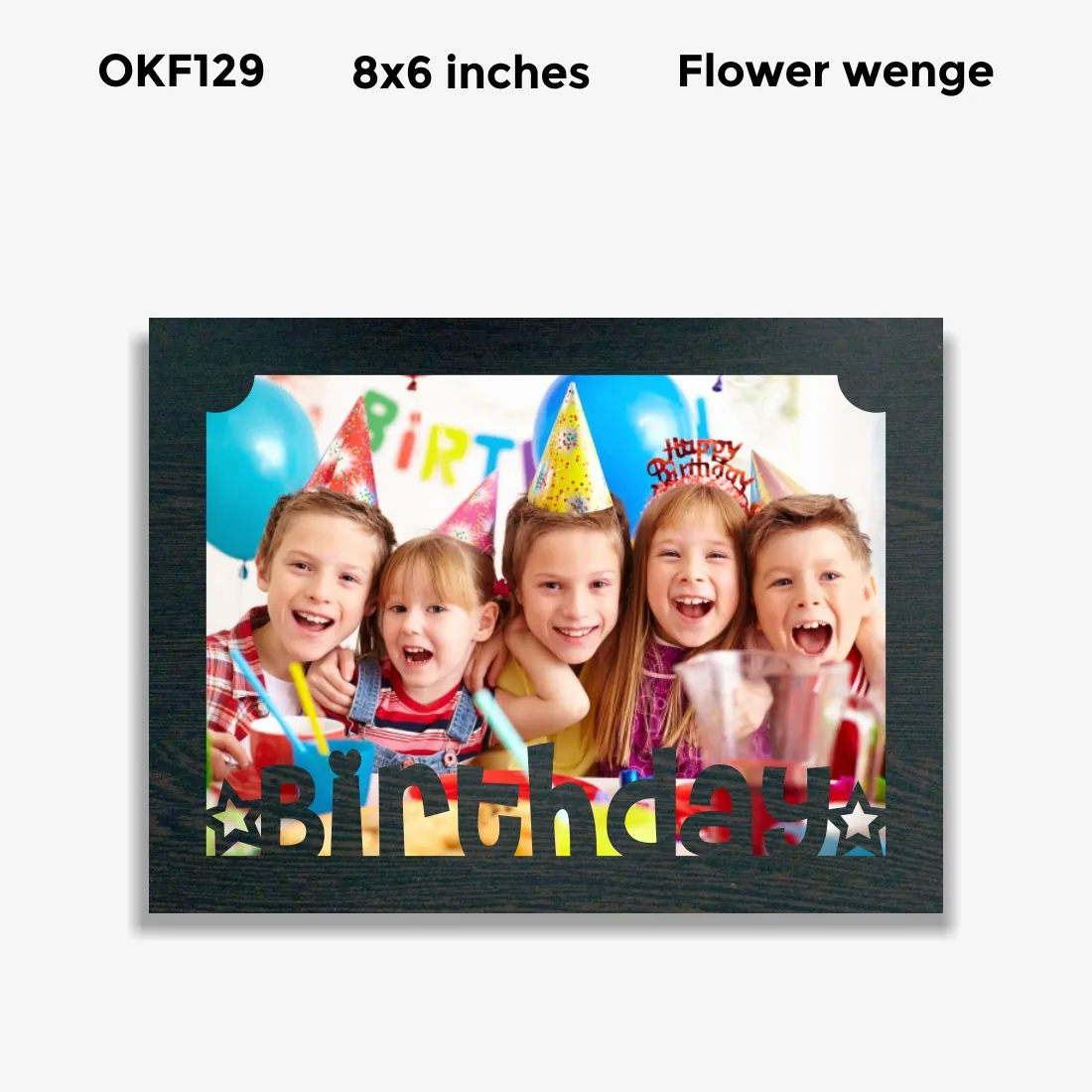 Blank Birthday Photo Frame 6x8in