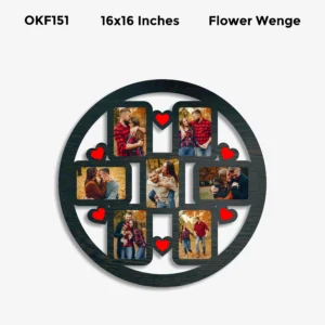 Blank Round Heart Collage Photo Frame 16x16in