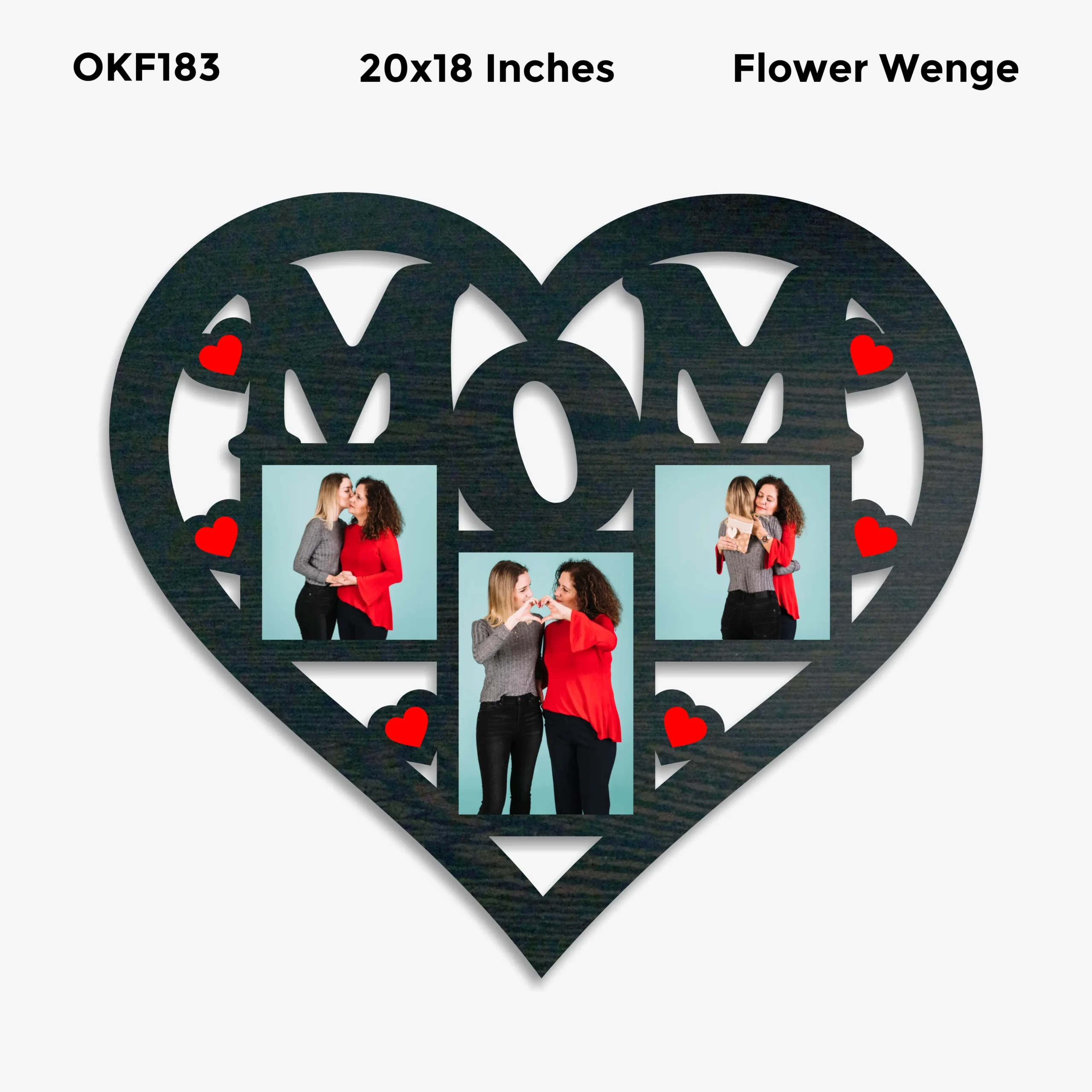 Blank Mom Heart Photo Frame 20x18in
