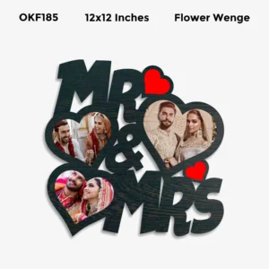 Blank Mr & Mrs Heart Photo Frame 12x12in