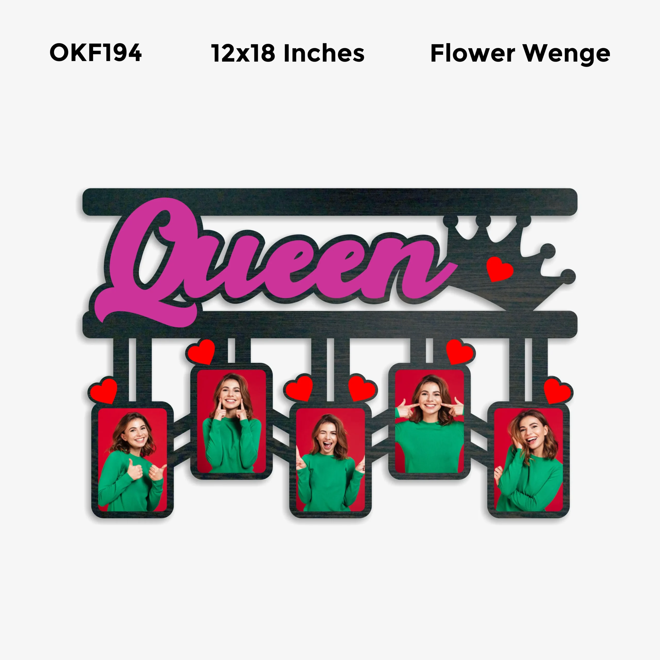 Blank Queen Hanging Photo Frame 12x18in