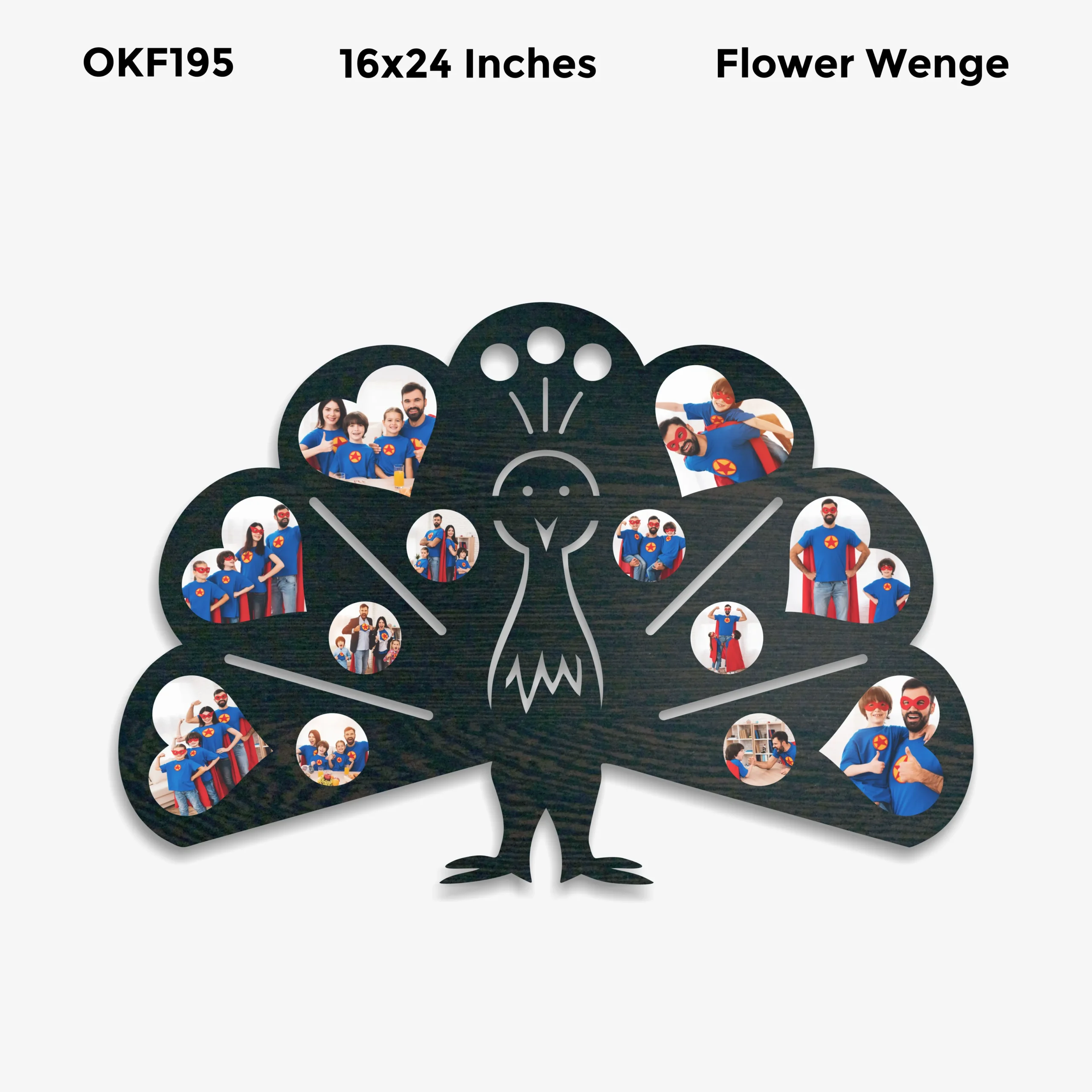 Blank Peacock Collage Photo Frame 16x24in