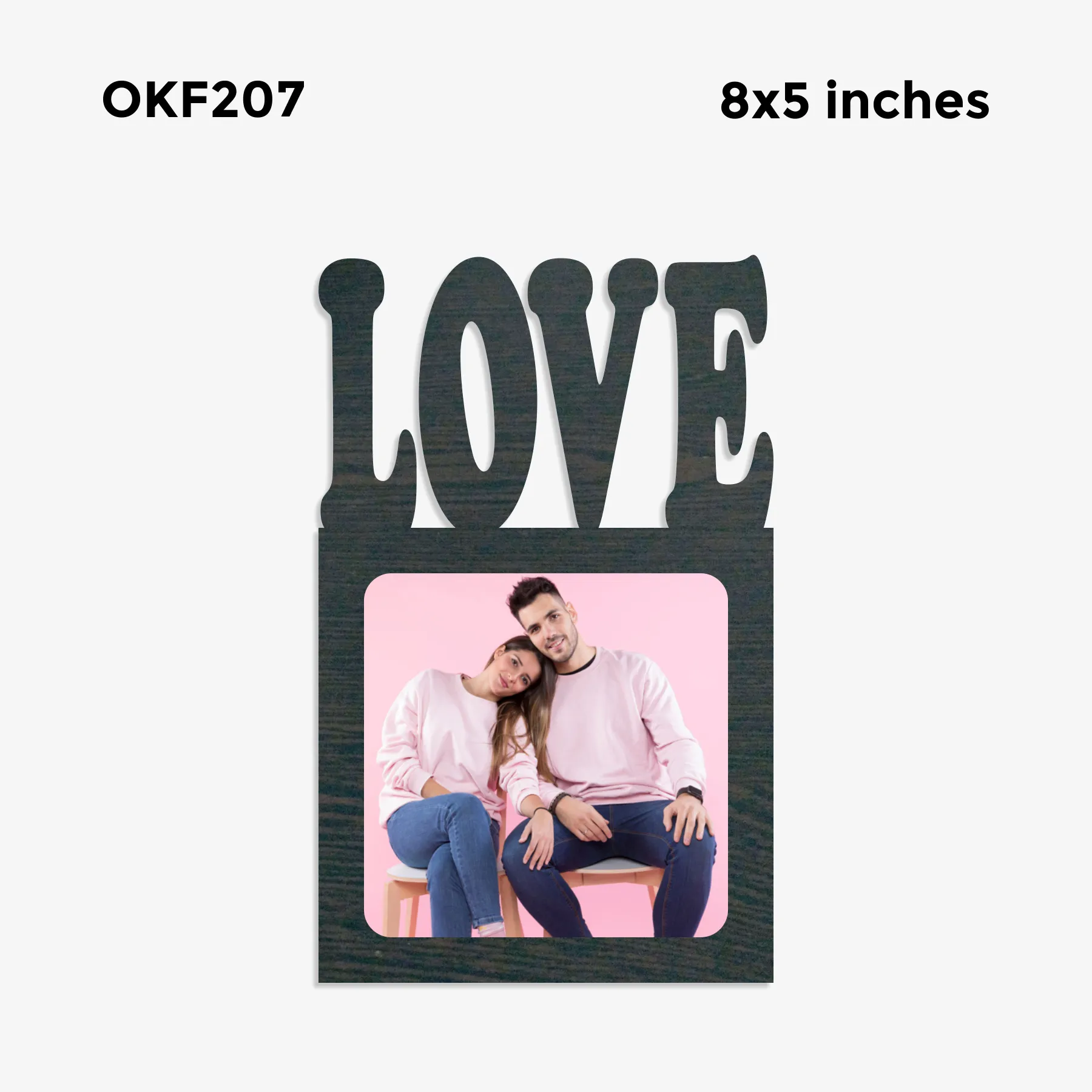 Blank Love Photo Frame 8x5in