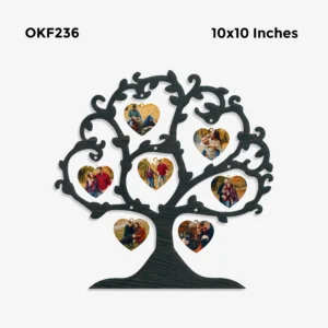 Blank Heart Tree Photo Frame 10x10in