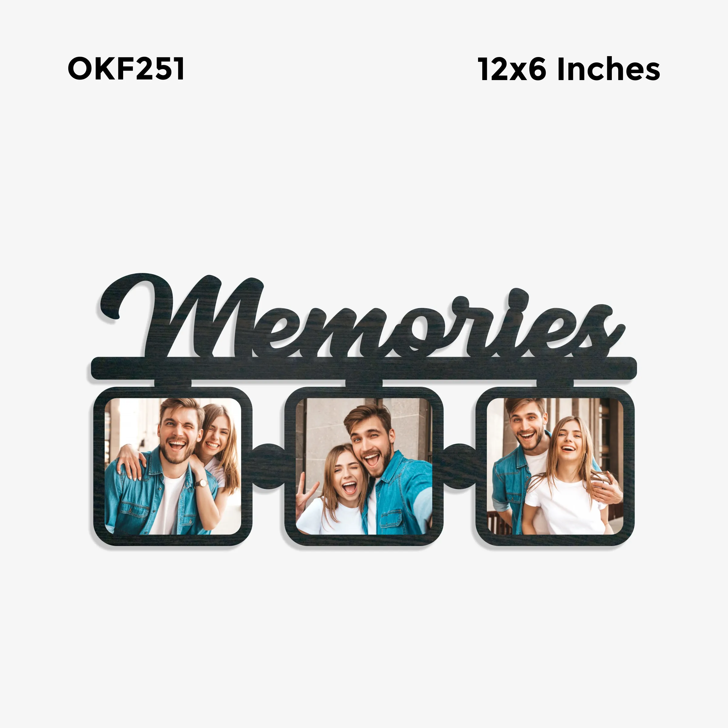 Blank Memories 3 Photo Frame 12x6in