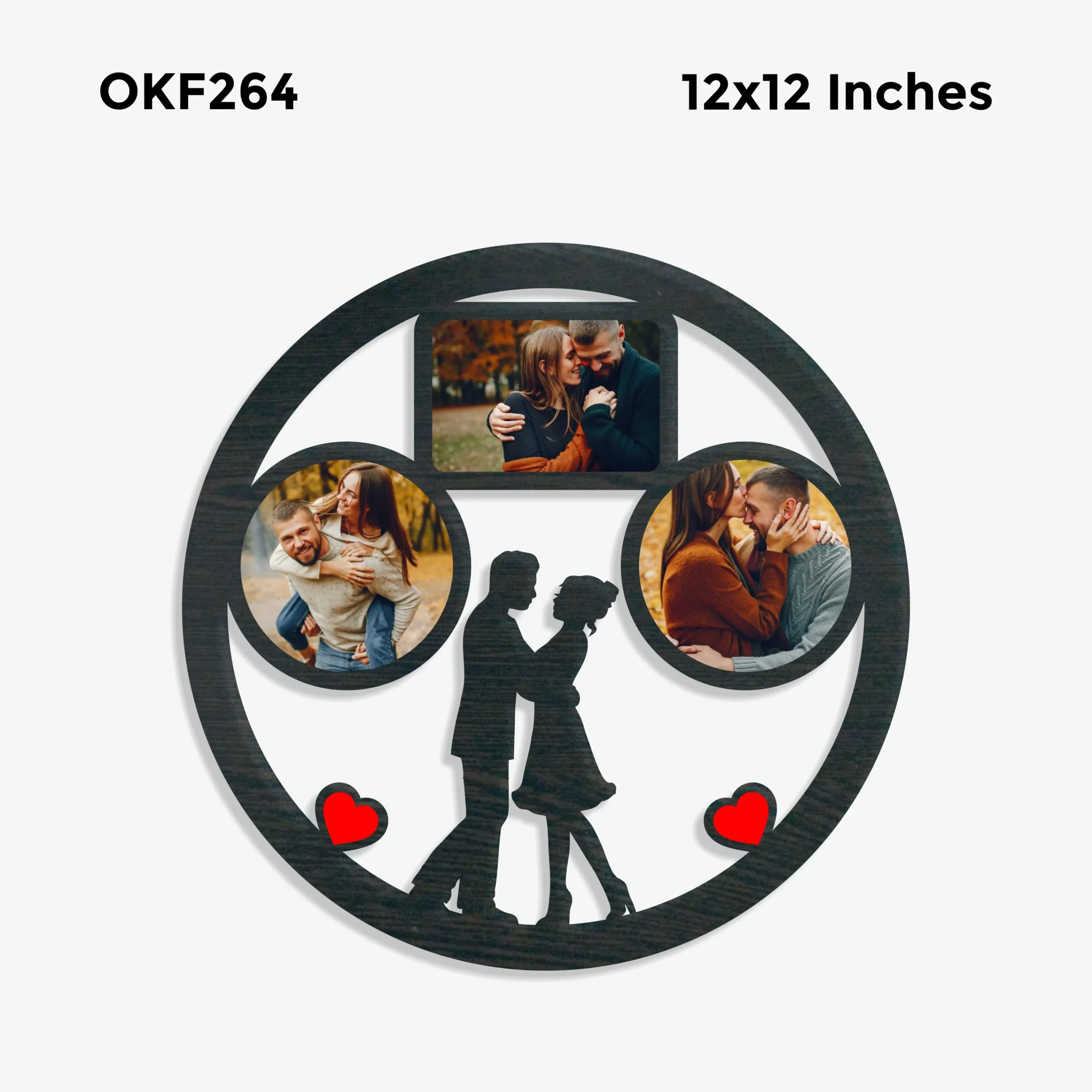 Blank Double Round Collage Photo Frame 12x12in