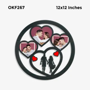 Blank Heart Ring Couple Collage Photo Frame 12x12in