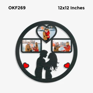 Blank Heart Round Couple Photo Frame 12x12in
