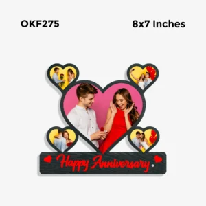 Blank Happy Anniversary Heart Photo Frame 8x7in