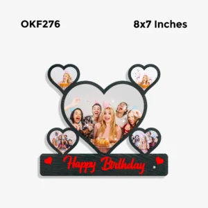 Blank Happy Birthday Heart Photo Frame 8x7in